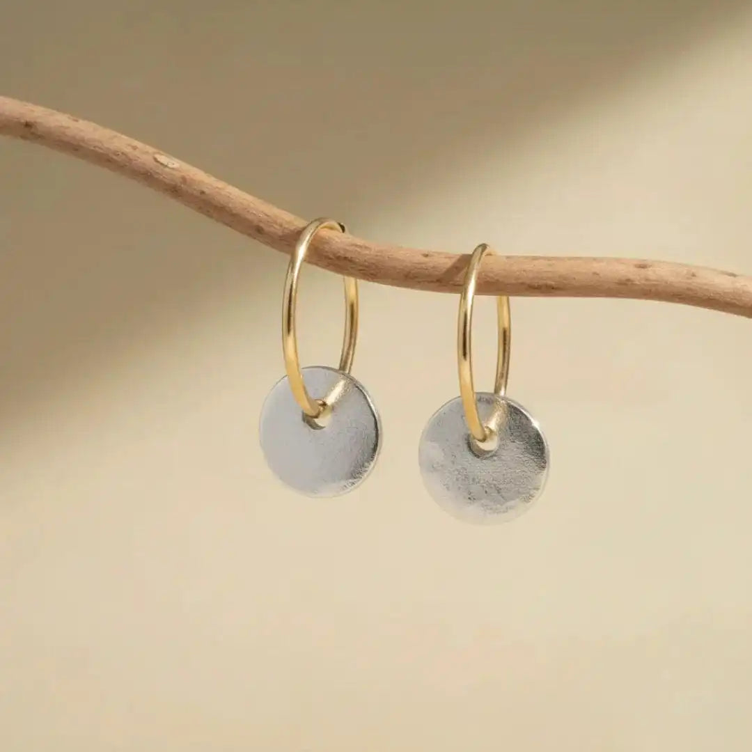 Aretes de aro elegantes hechos a mano