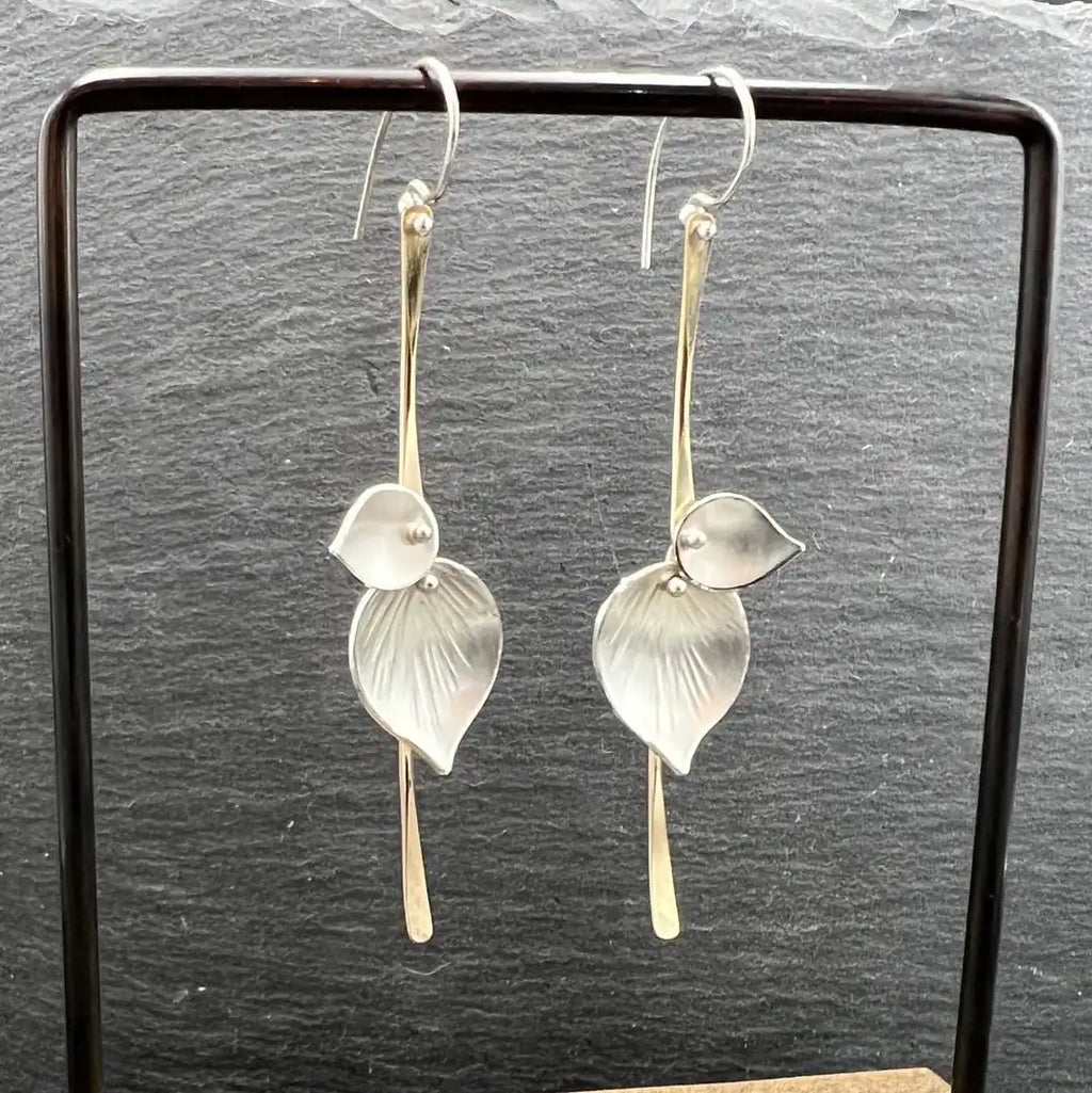 Pendientes Vintage de Hoja Plateada