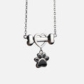 Delicado collar de acero inoxidable con huella de perro