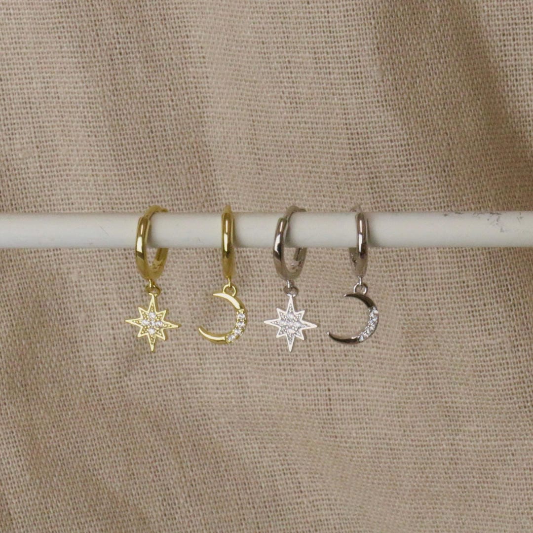 Pendientes de aro Luna y Estrella