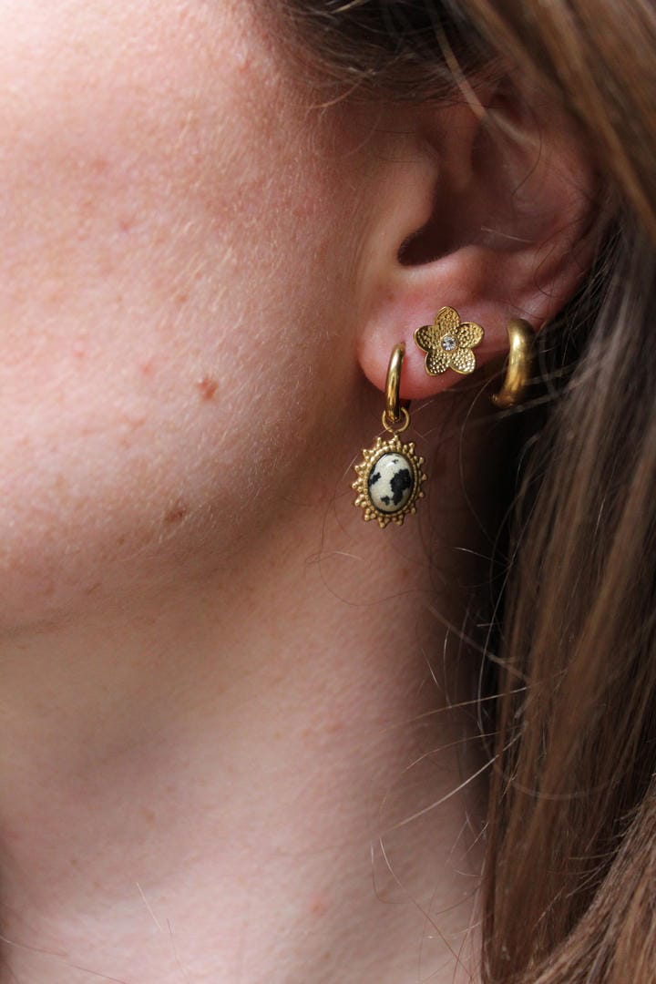 Pendientes Jolie de acero inoxidable con piedras naturales