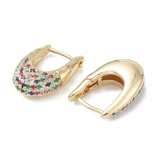 Pendientes elegantes con incrustaciones de cristal de colores