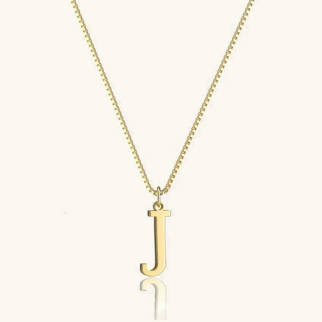 Collar Inicial de Oro con Letra Vintage