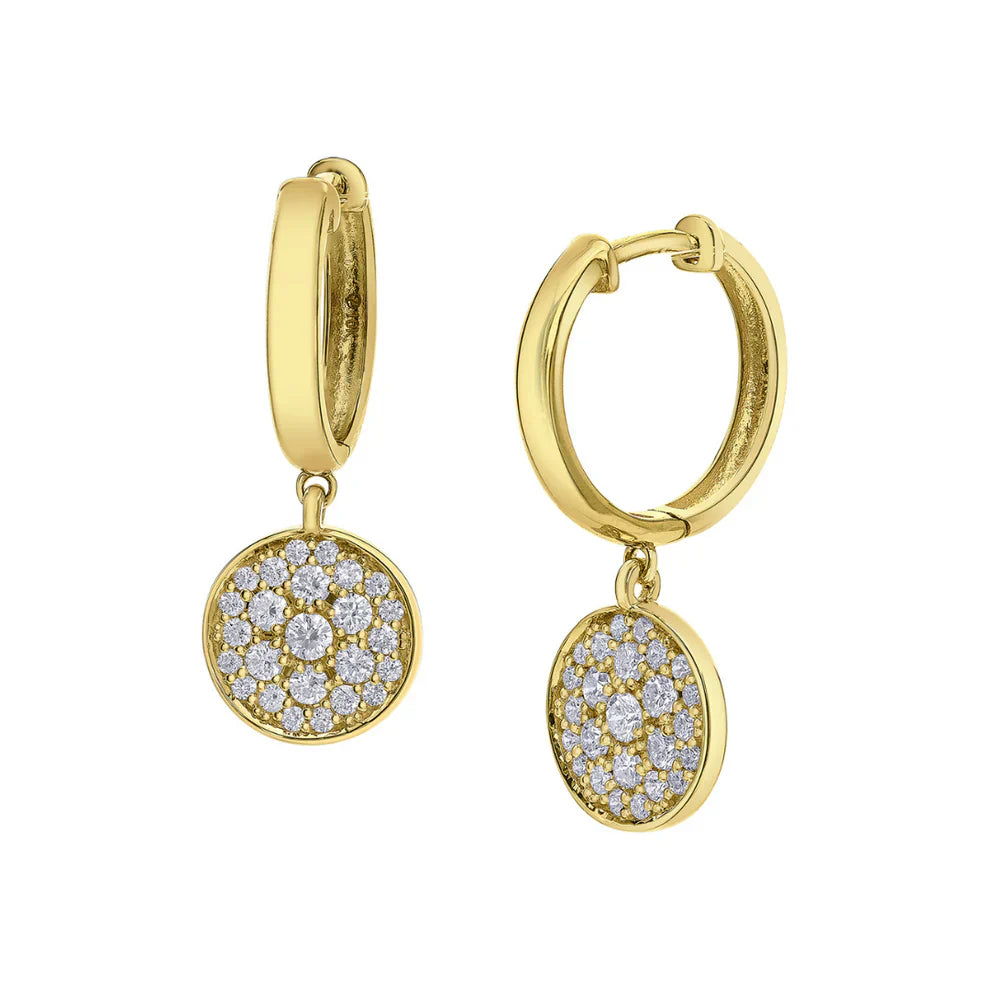 Aretes de argolla abovedados tono pavé