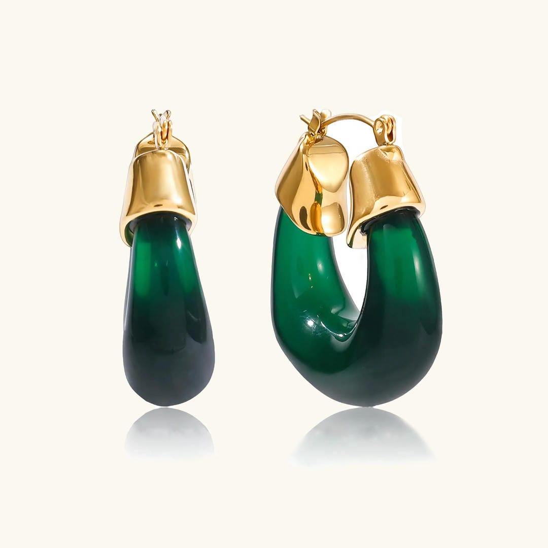 Pendientes Serene esmaltados de diseño robusto