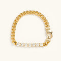 Pulsera moderna de eslabones dorados con cristales