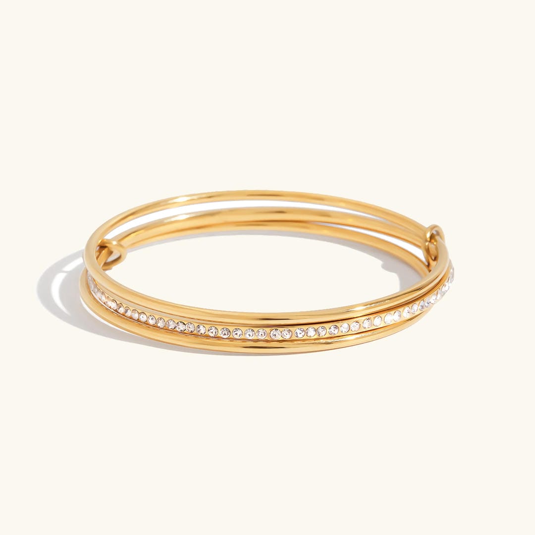 Pulsera de Elegancia de Cristales Apilados