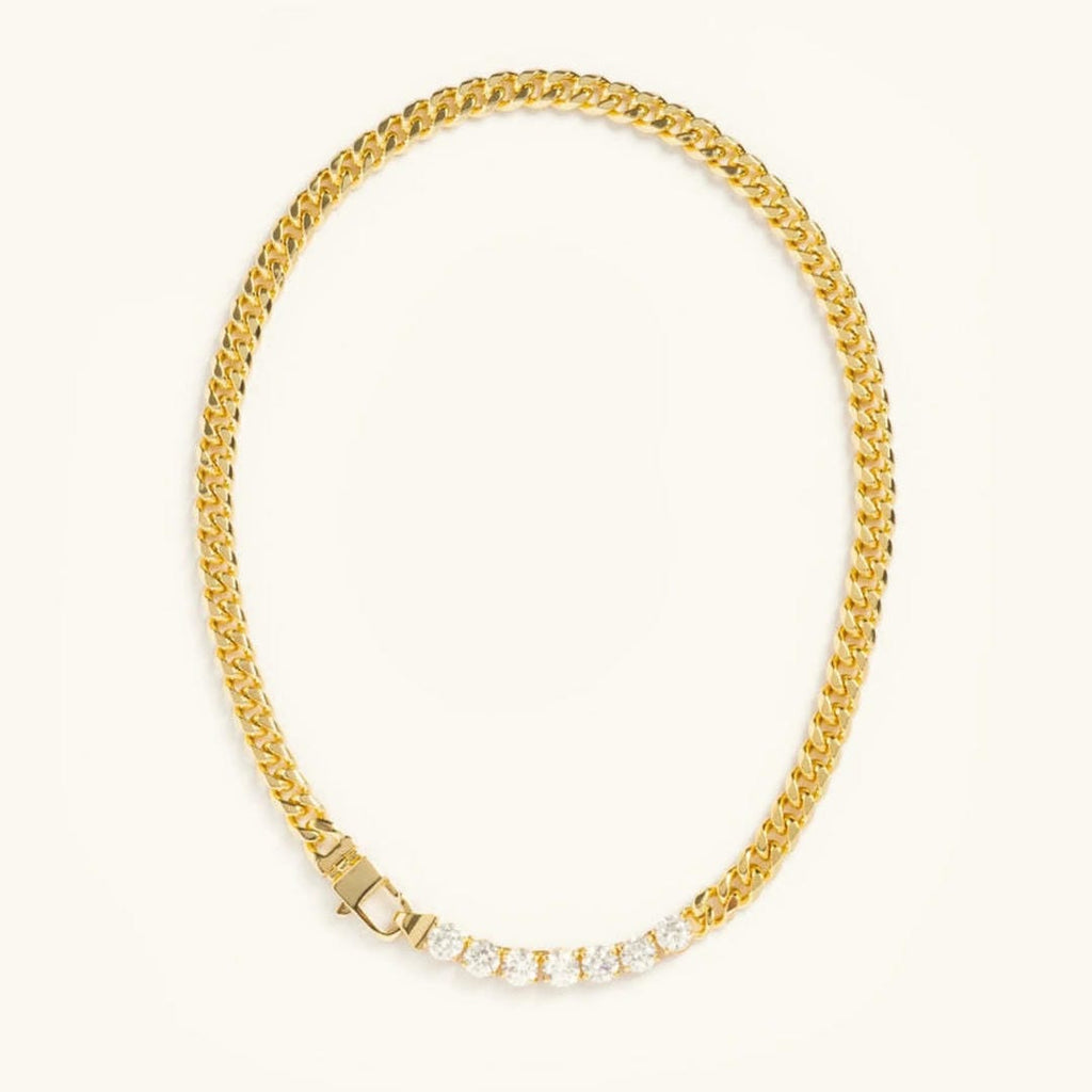 Collar Dazzling Crystals con eslabones dorados