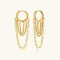 Aretes de aro de cadena brillantes