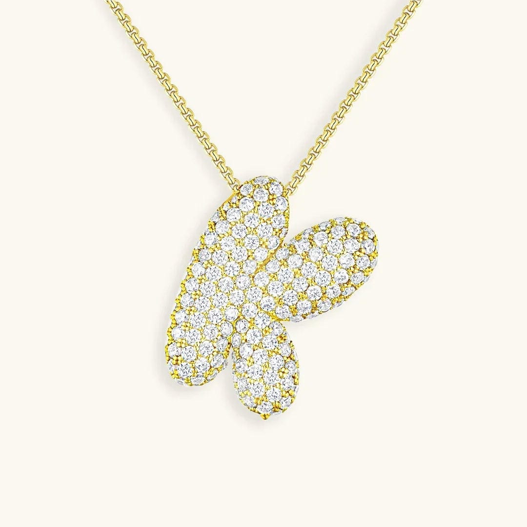 Collar de burbujas con inicial de cristal
