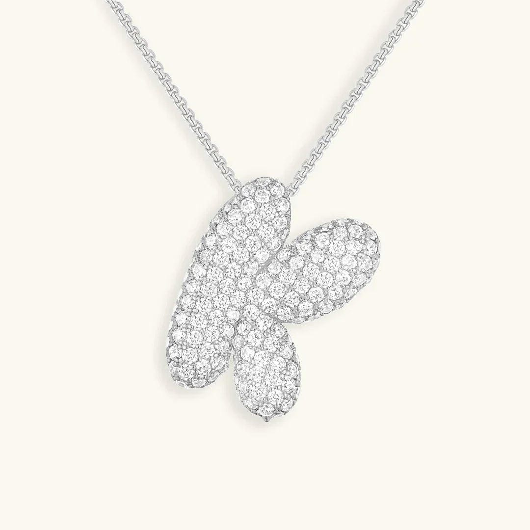 Collar de burbujas con inicial de cristal