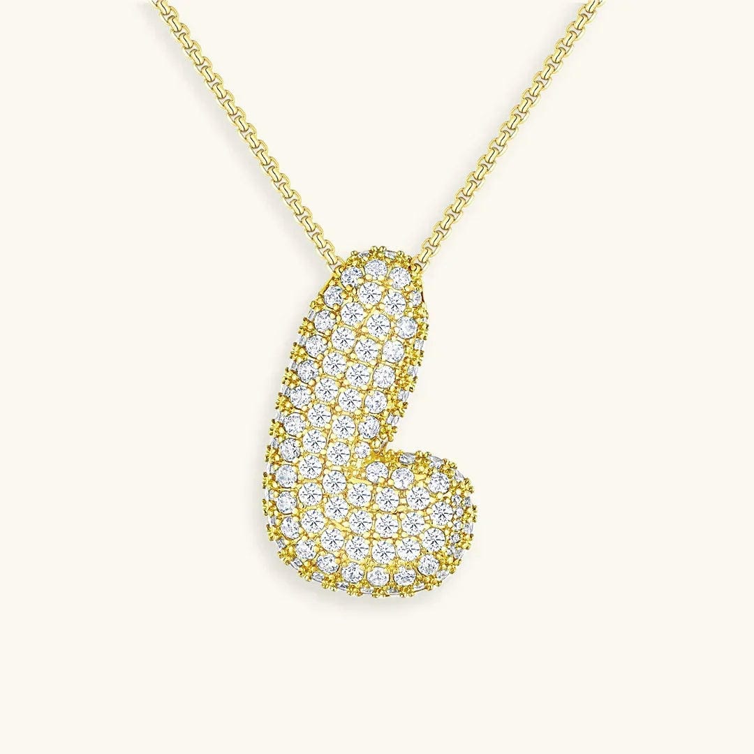 Collar de burbujas con inicial de cristal