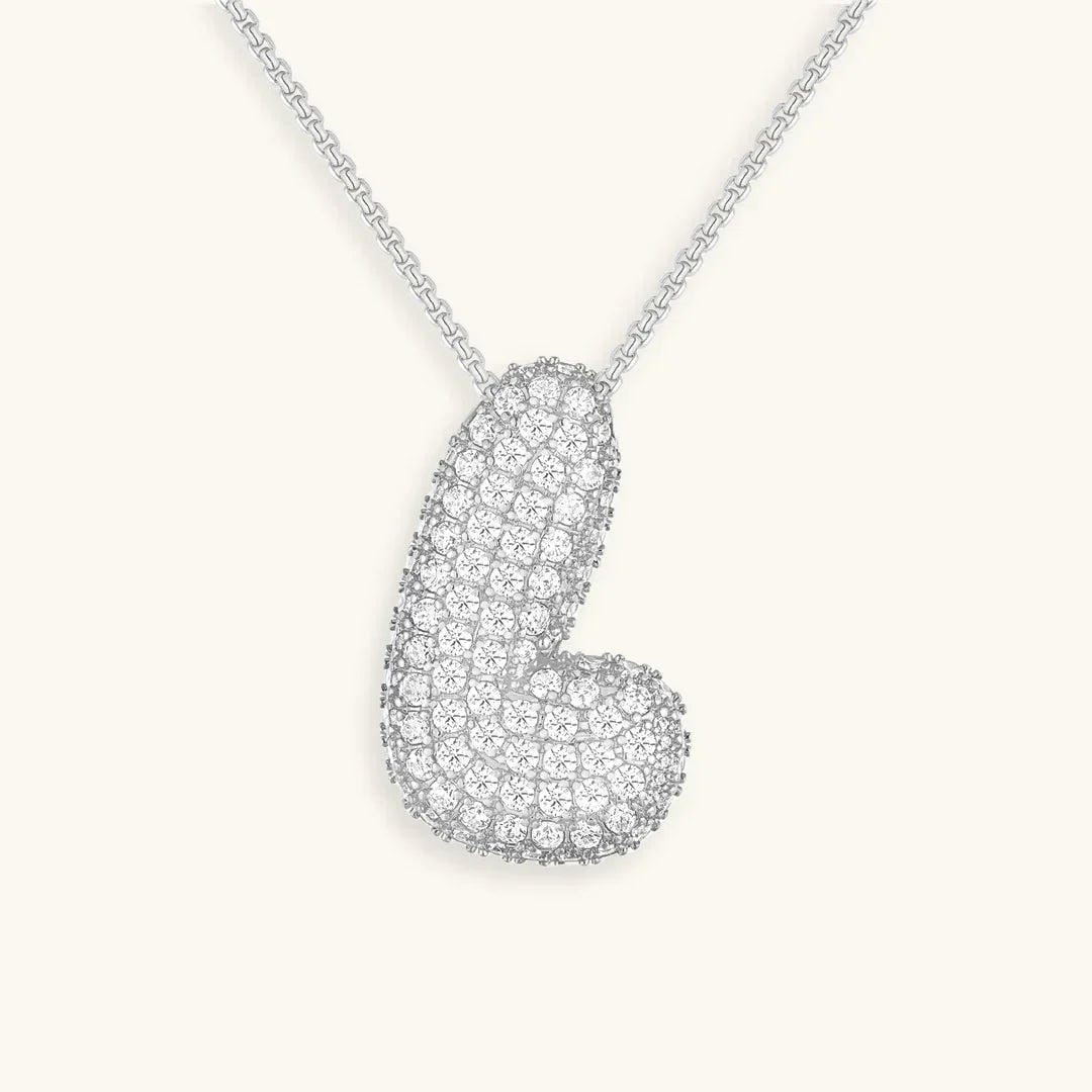 Collar de burbujas con inicial de cristal