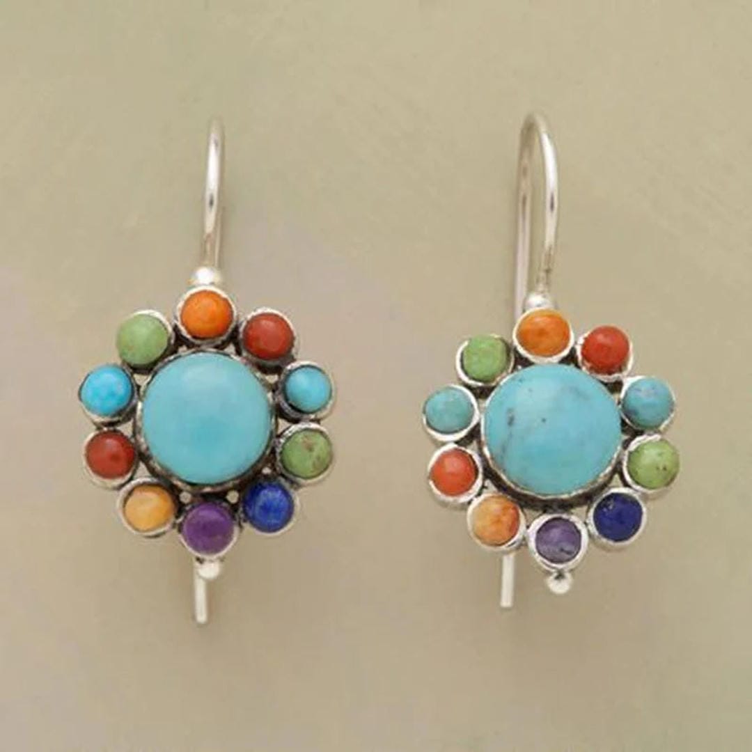 Pendientes de aro Iris Vintage Turquesa