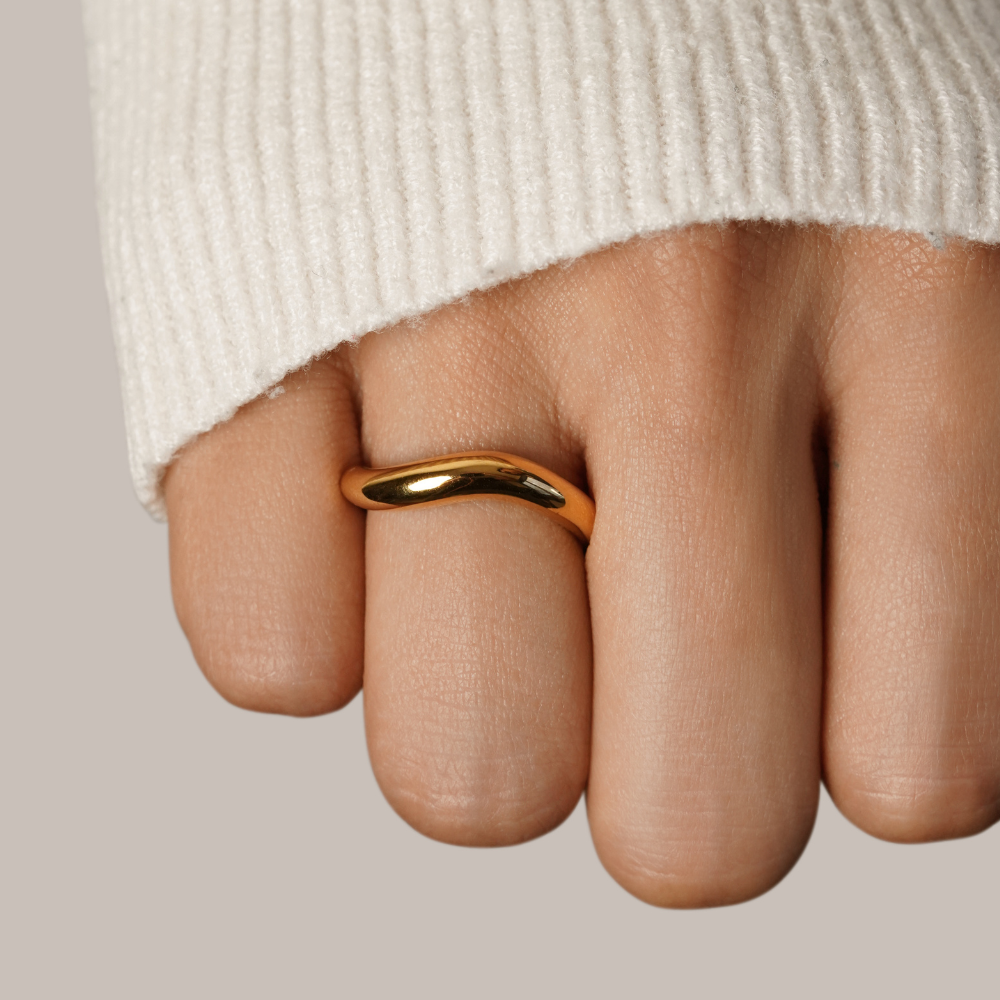 Anillo Mina Gold Wave