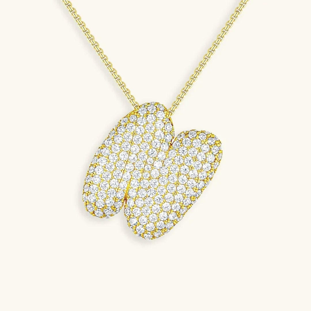 Collar de burbujas con inicial de cristal