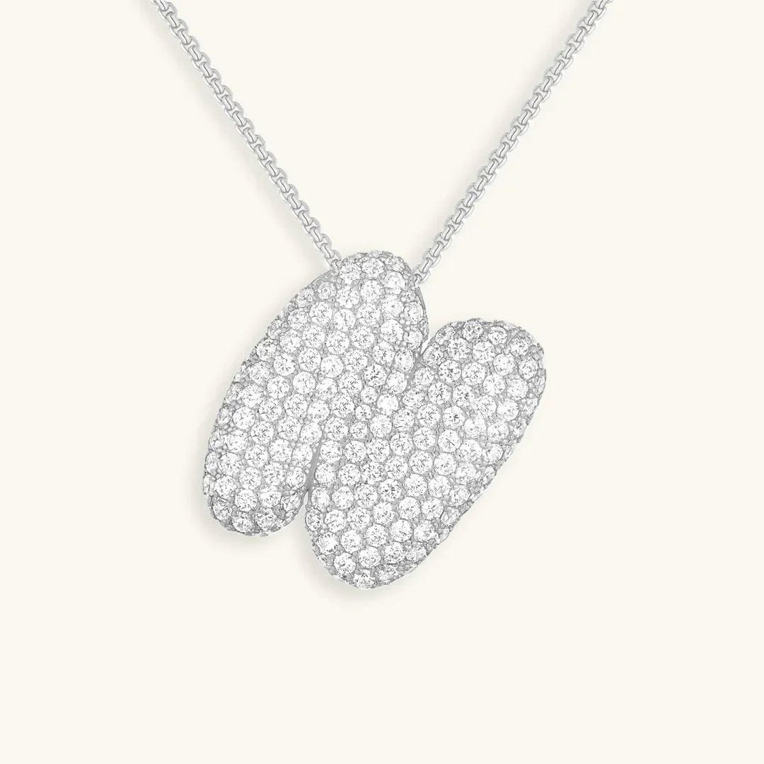 Collar de burbujas con inicial de cristal