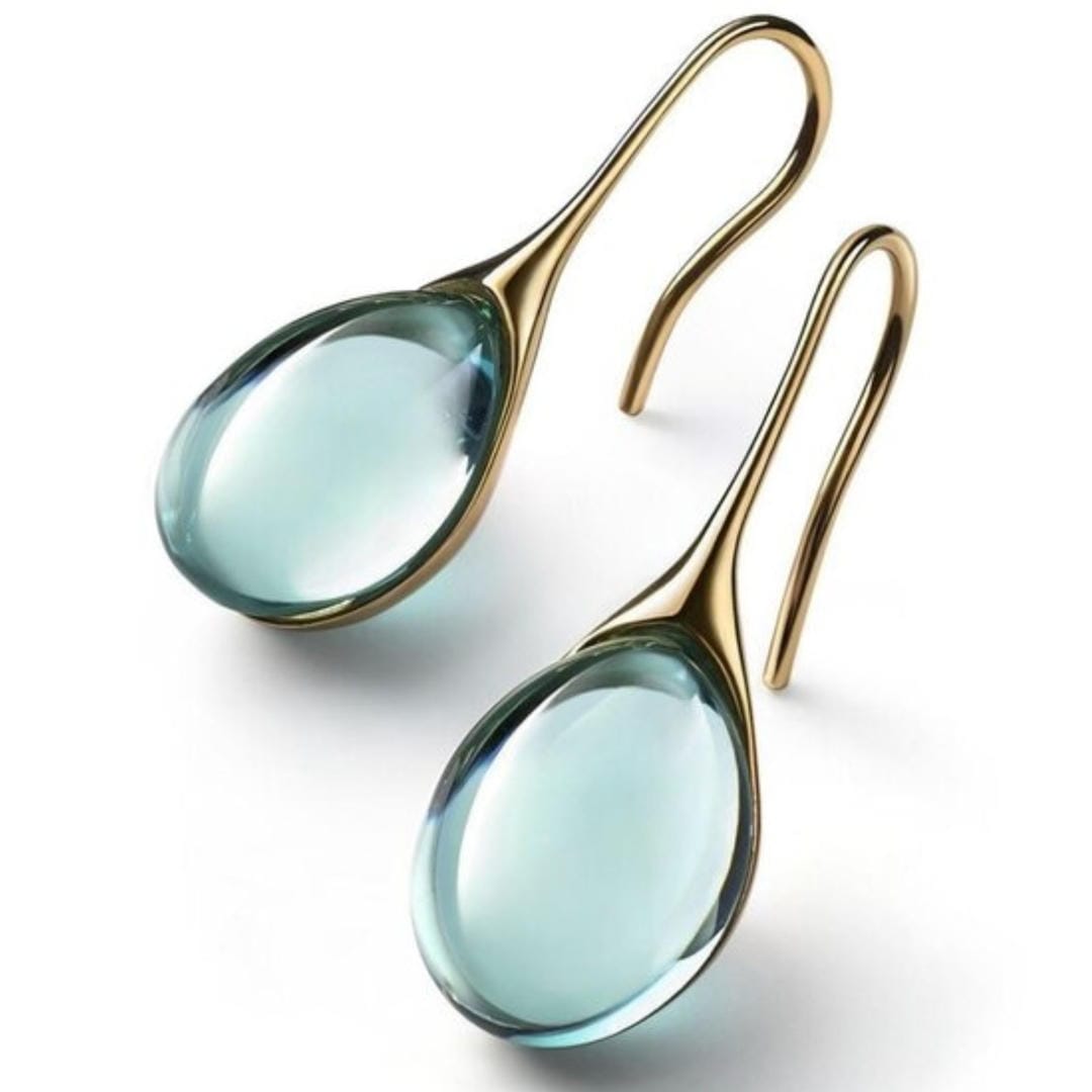 Pendientes Minimalistas de Gota de Cristal