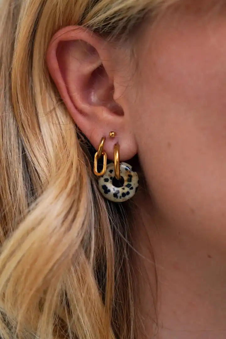 Pendientes colgantes ovalados radiantes