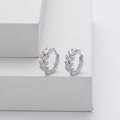 Pendientes de aro con hojas de plata
