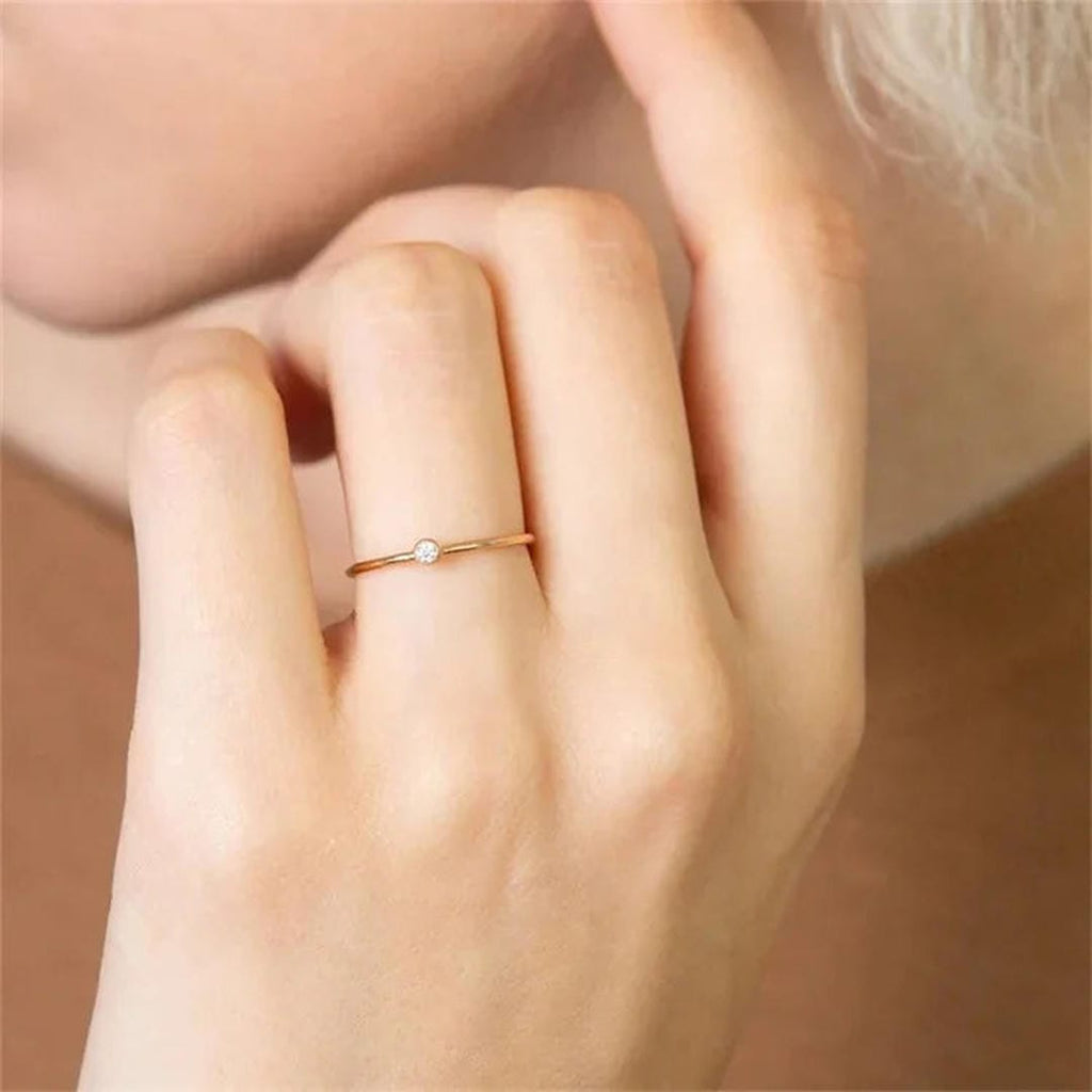 Anillo apilable de piedras preciosas