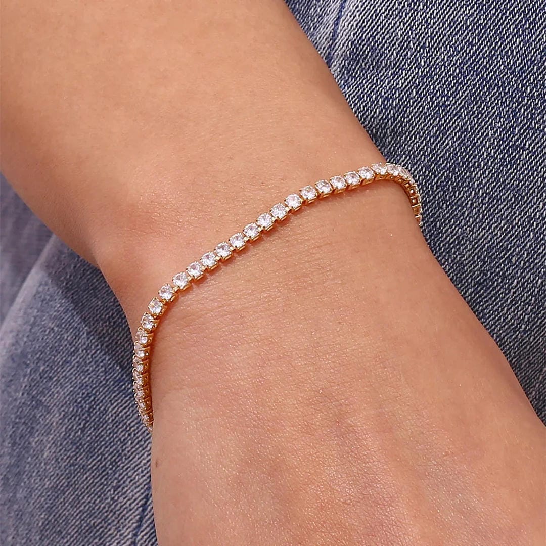 Elegante pulsera de tenis con cristales