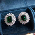 Pendientes de plata con cristal esmeralda