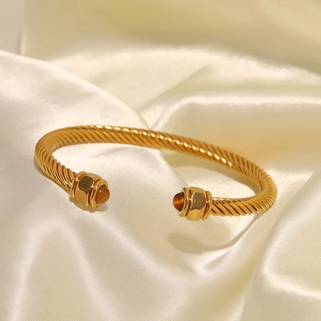 Pulsera de oro con gema