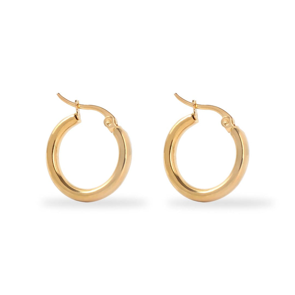 Aretes de aro clásicos de plata pulida