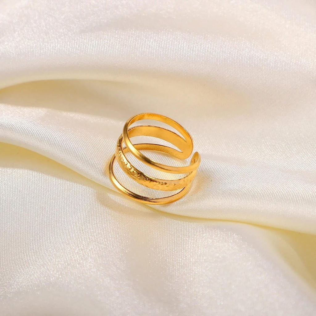 Pendientes Veliora Radiant de oro de 3 capas