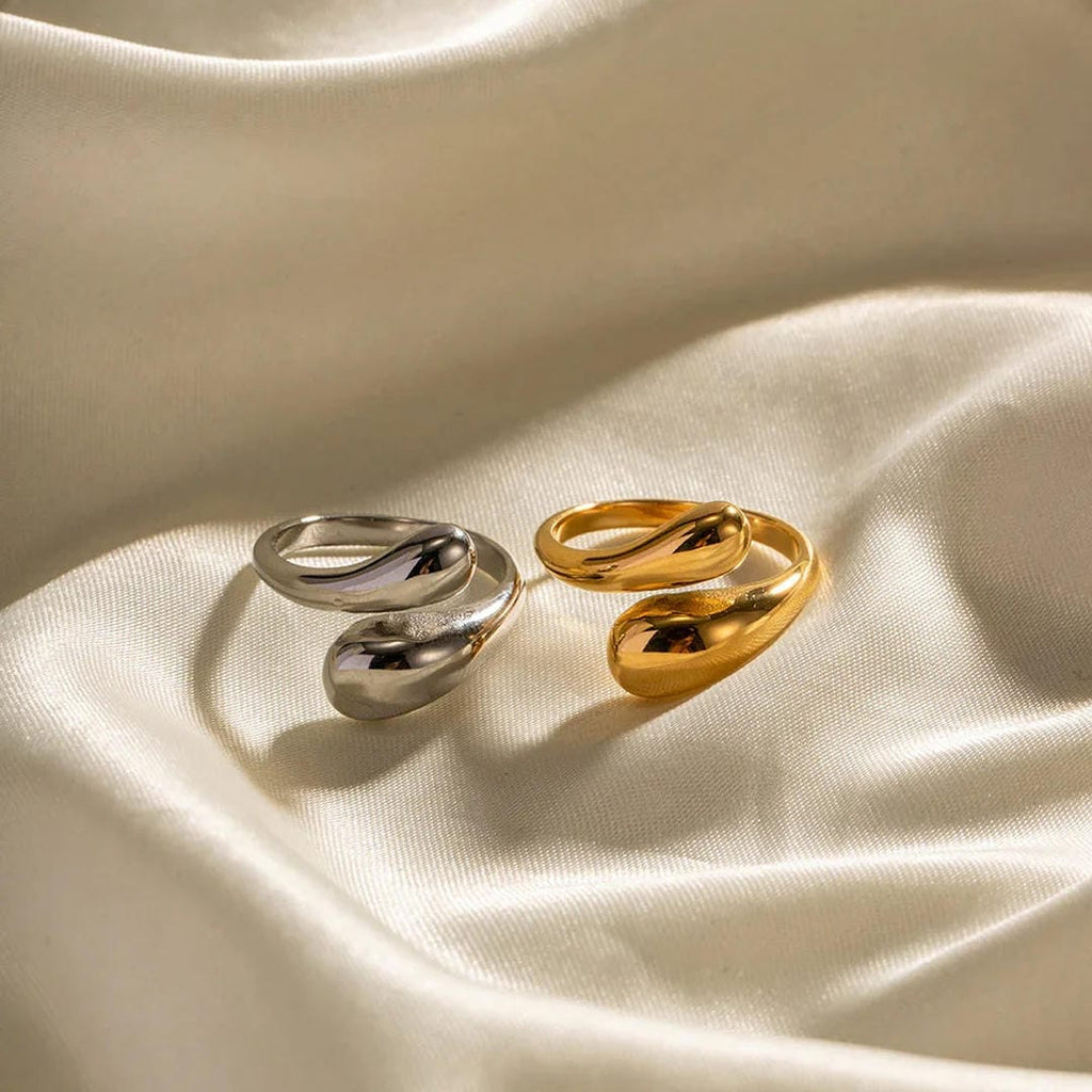 Anillo Abierto Lágrima Radiante