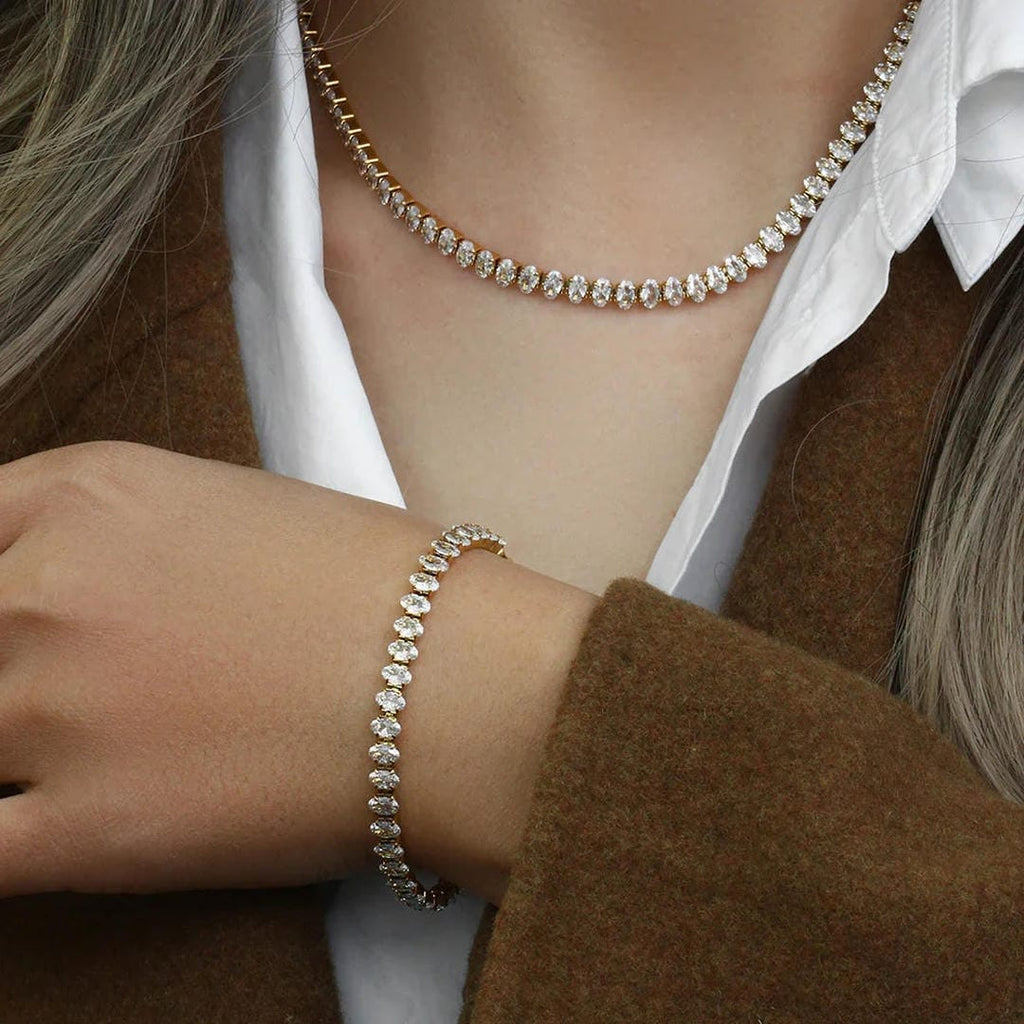 Collar de tenis de cristal de glicinia