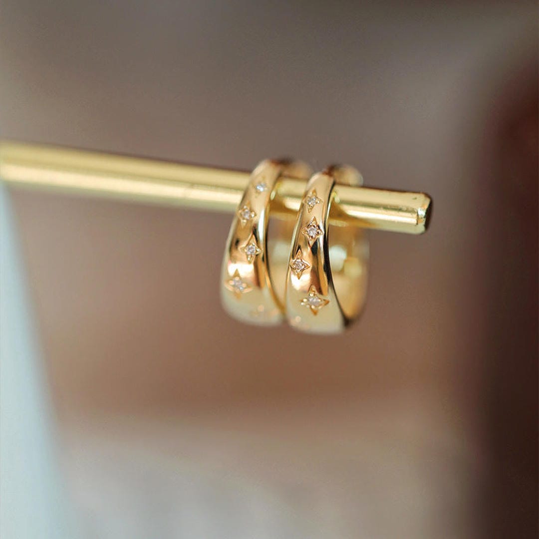 Aretes de lujo en oro y plata