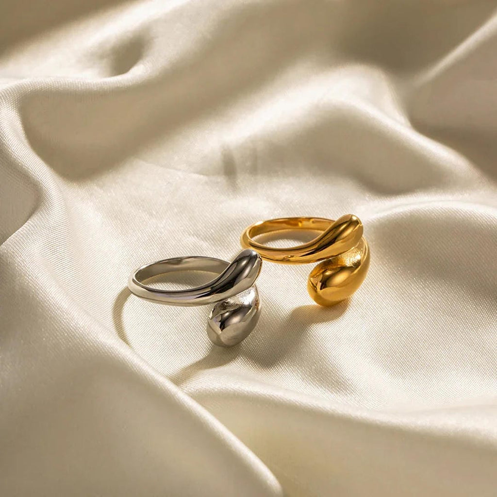 Anillo Abierto Lágrima Radiante