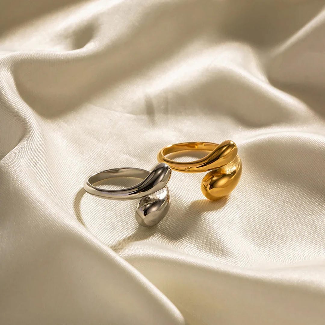 Anillo Abierto Lágrima Radiante