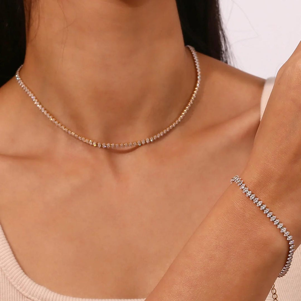 Collar de tenis de cristal de glicinia