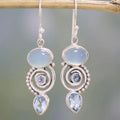 Pendientes de Adularia Vintage con Cristal