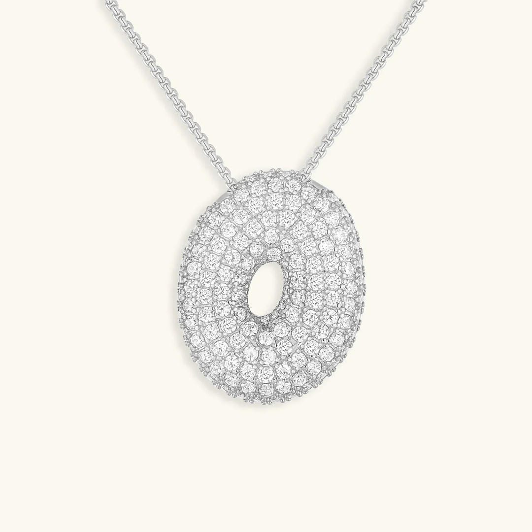 Collar de burbujas con inicial de cristal