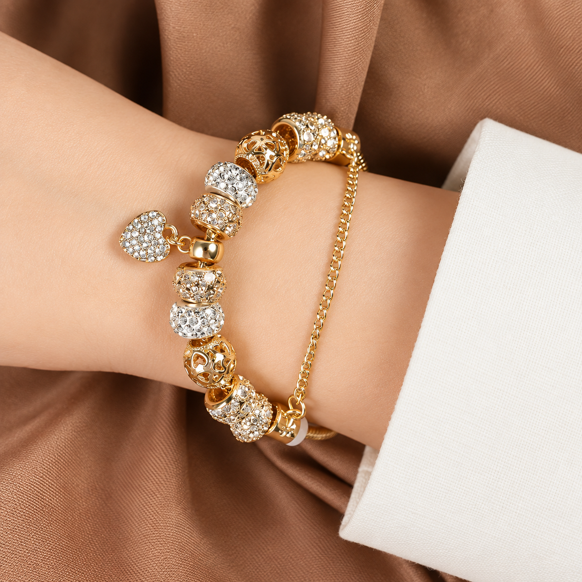 Chunky Gold Heart Bracelet
