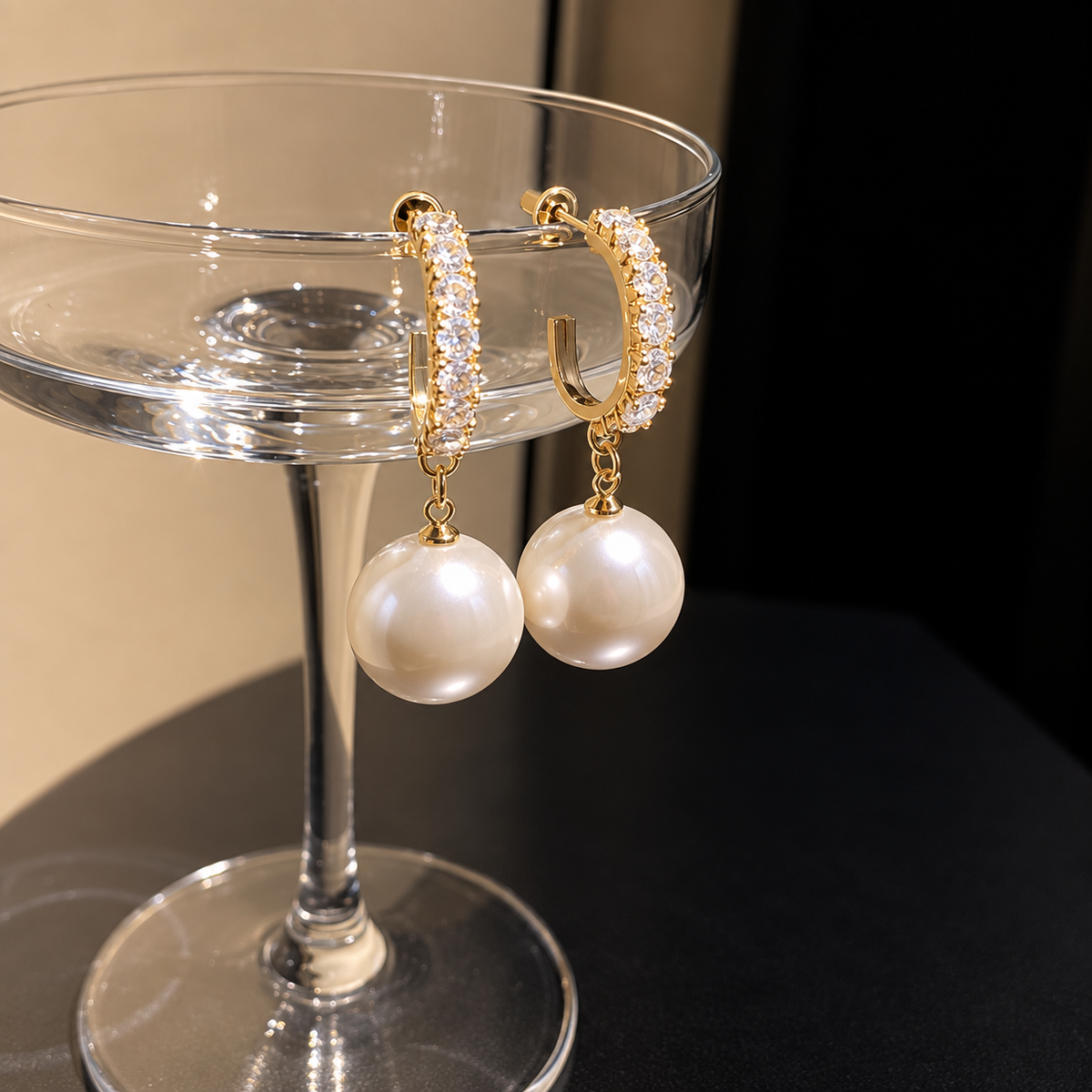Luxury Pearl and Zirconia Earrings