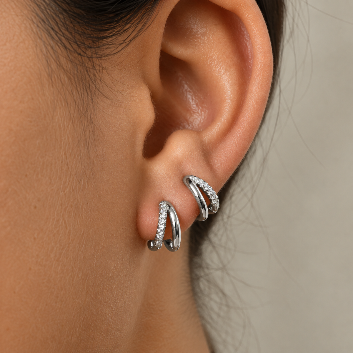 Timeless Gold Zircon Hoop Earrings