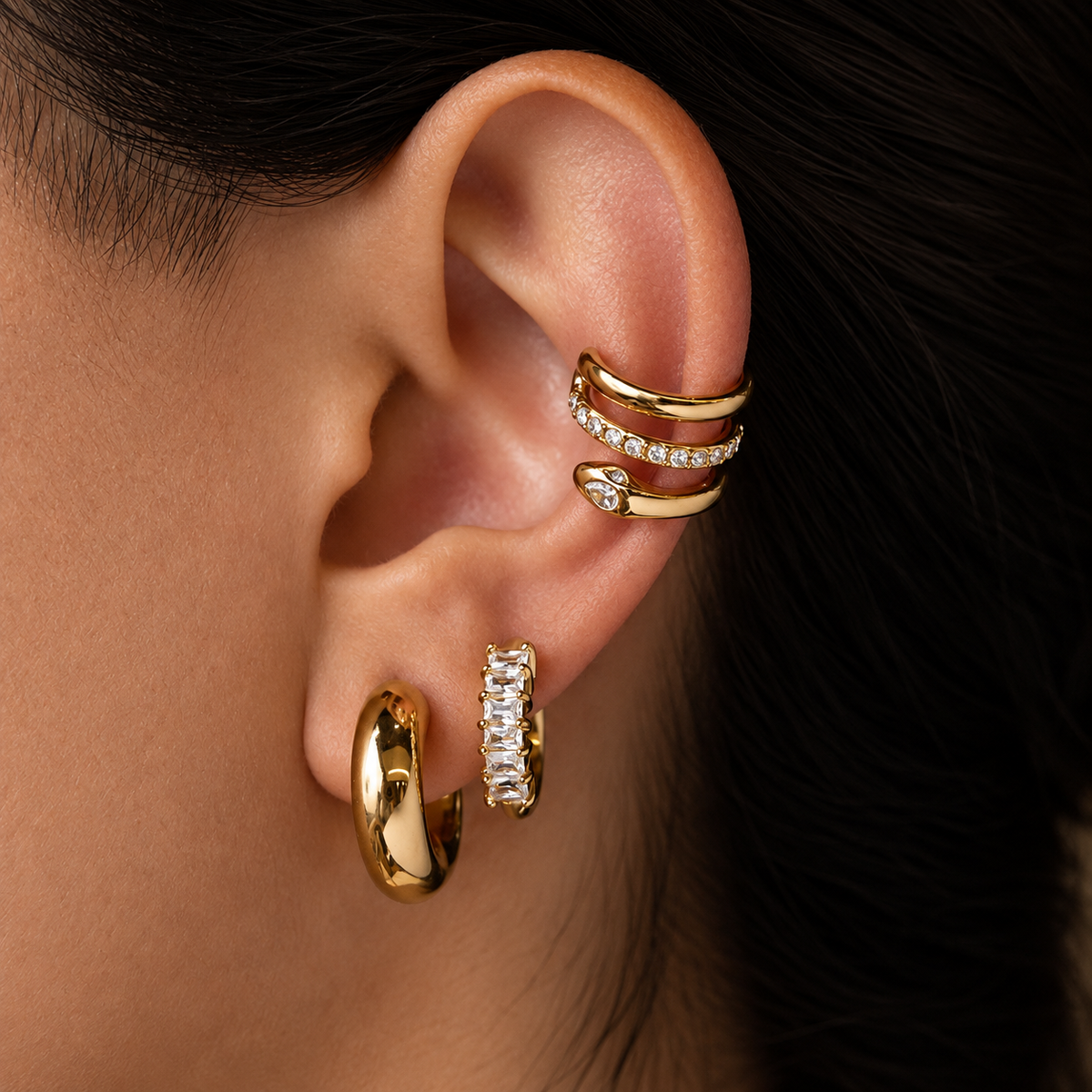 Lote de pendientes dorados Orielle Staple