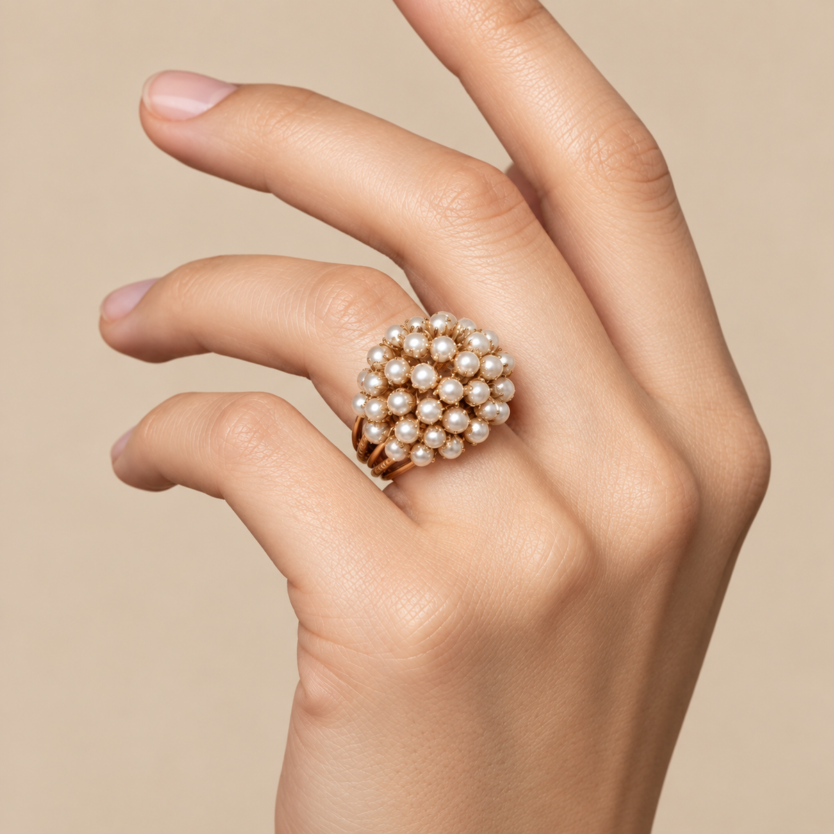 Anillo Bush con Perlas Incrustadas