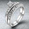 Anillo de plata con cristales, estilo vintage