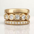 Anillo de oro forjado con circonita