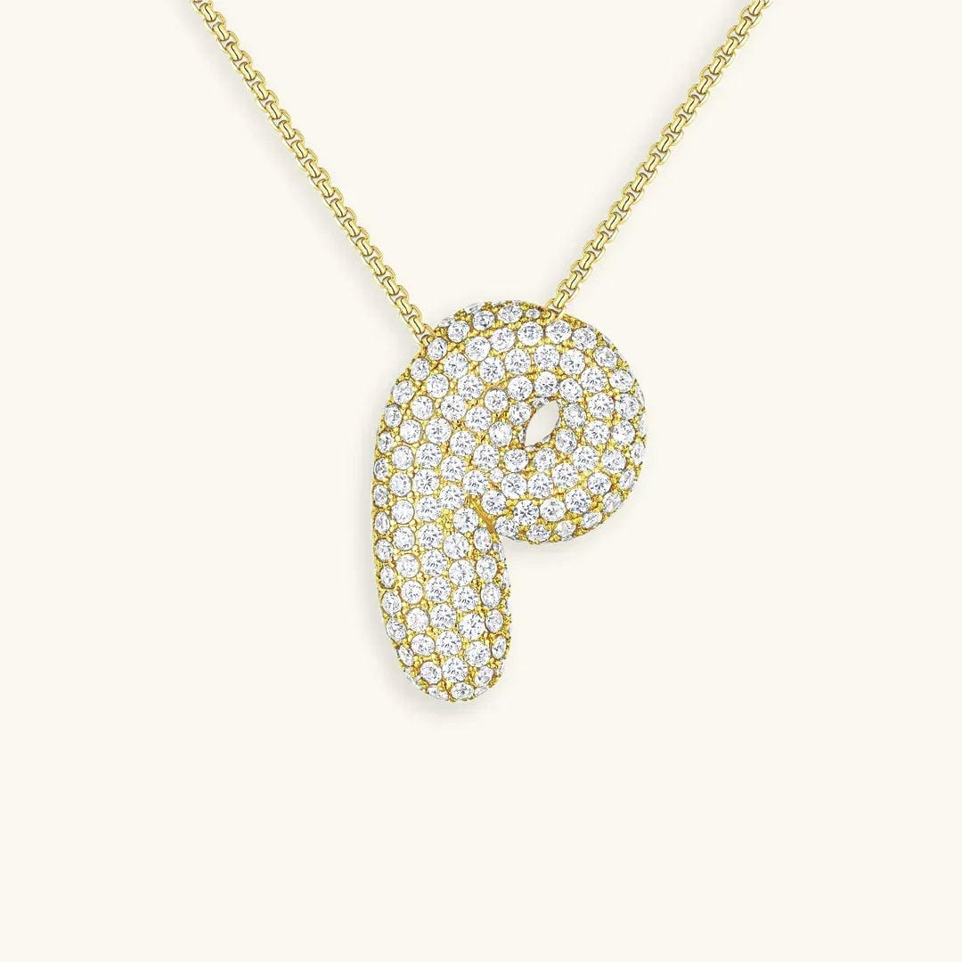 Collar de burbujas con inicial de cristal