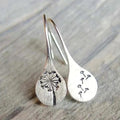 Pendientes de plata vintage con forma de flor