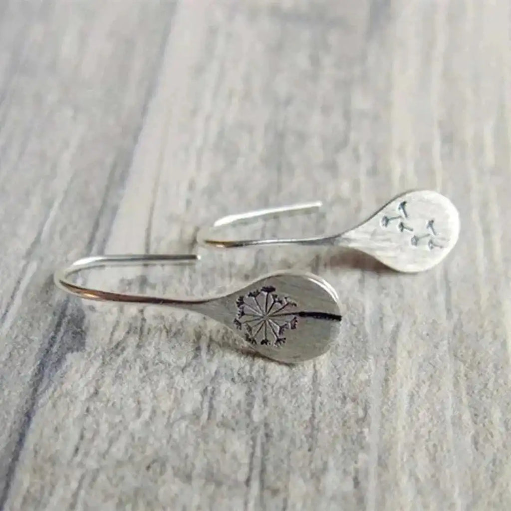 Pendientes de plata vintage con forma de flor