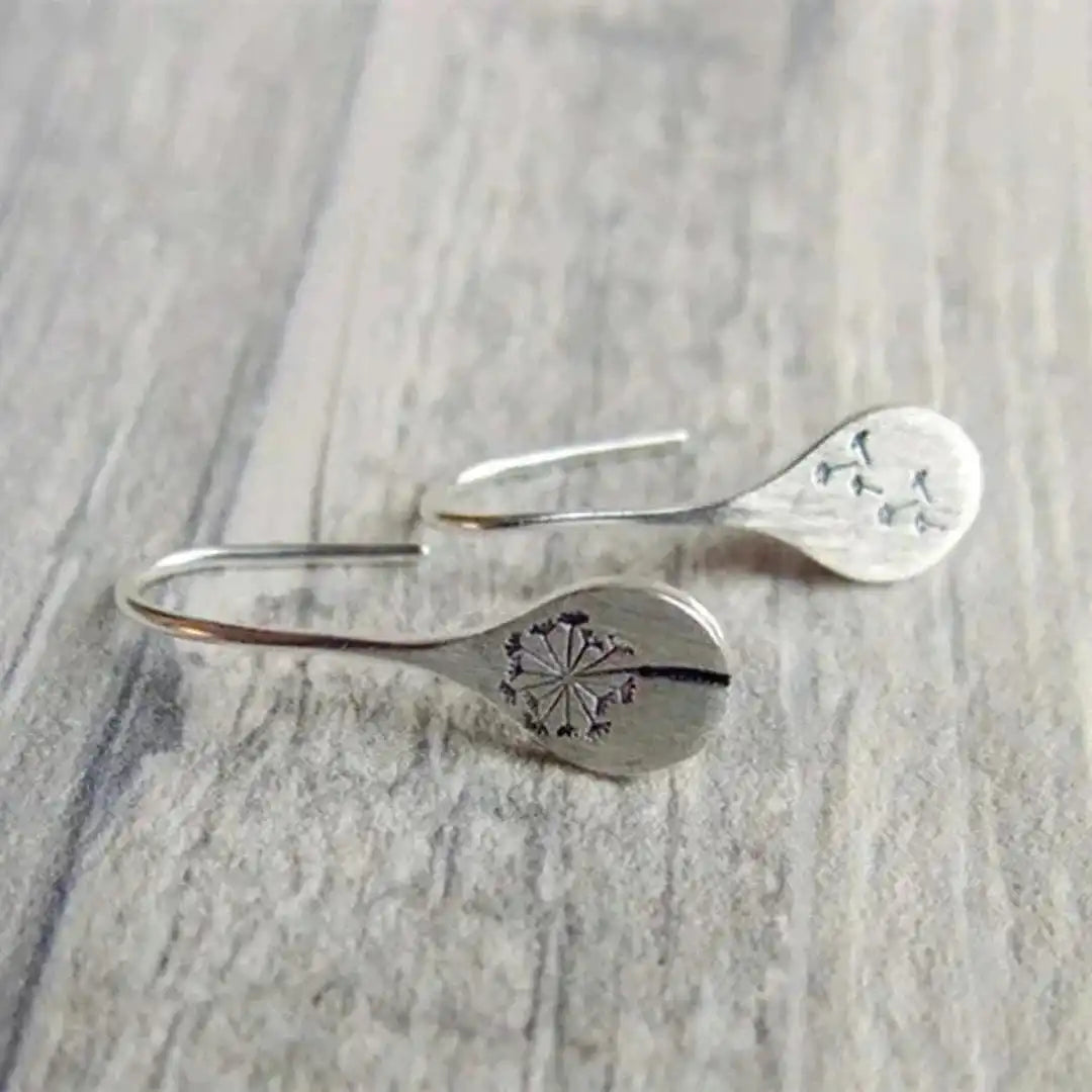 Pendientes de plata vintage con forma de flor