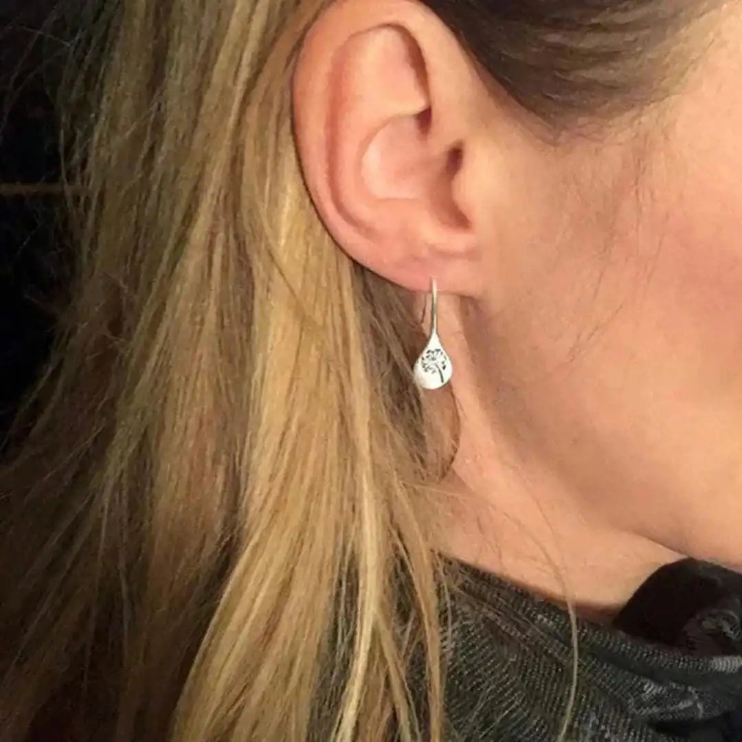 Pendientes de plata vintage con forma de flor